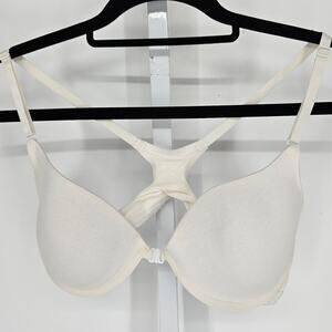 Vintage Y2K Joe Boxer Womens Sz 36C Front Clasp T Shirt Bra White